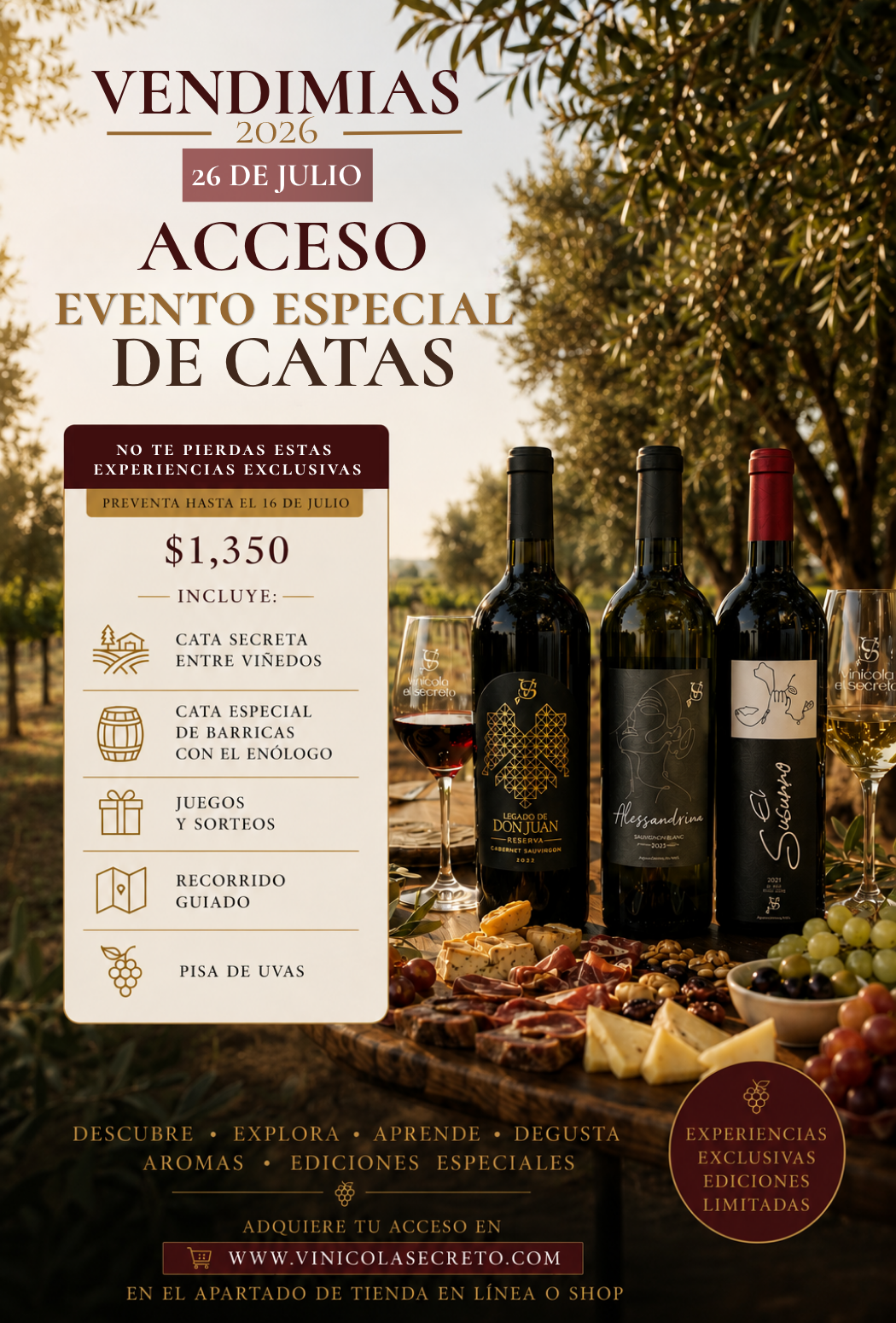 Acceso Evento Especial de Catas | Domingo 26 de Julio
