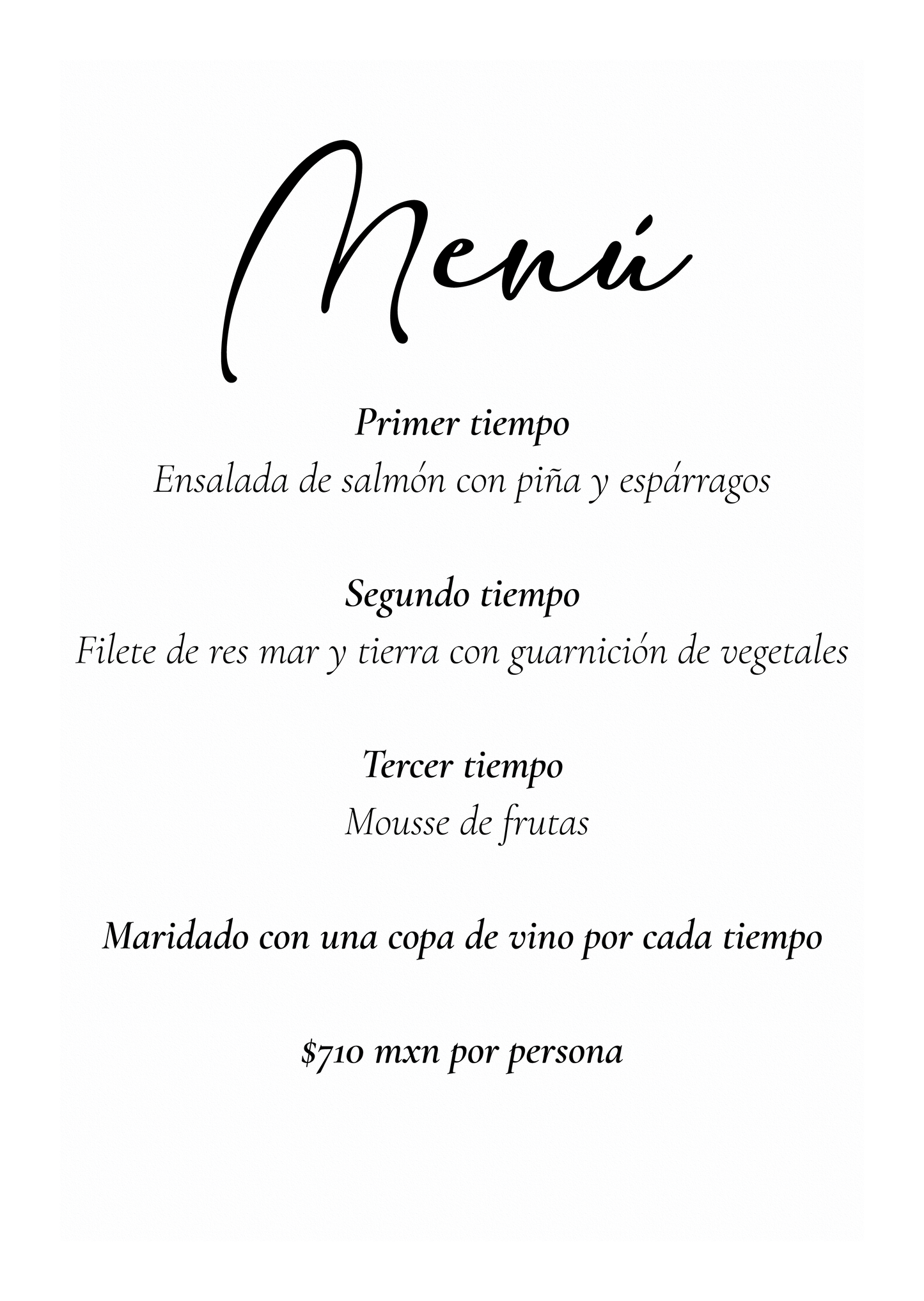 Menú día de las madres