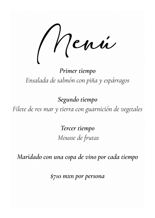 Menú día de las madres