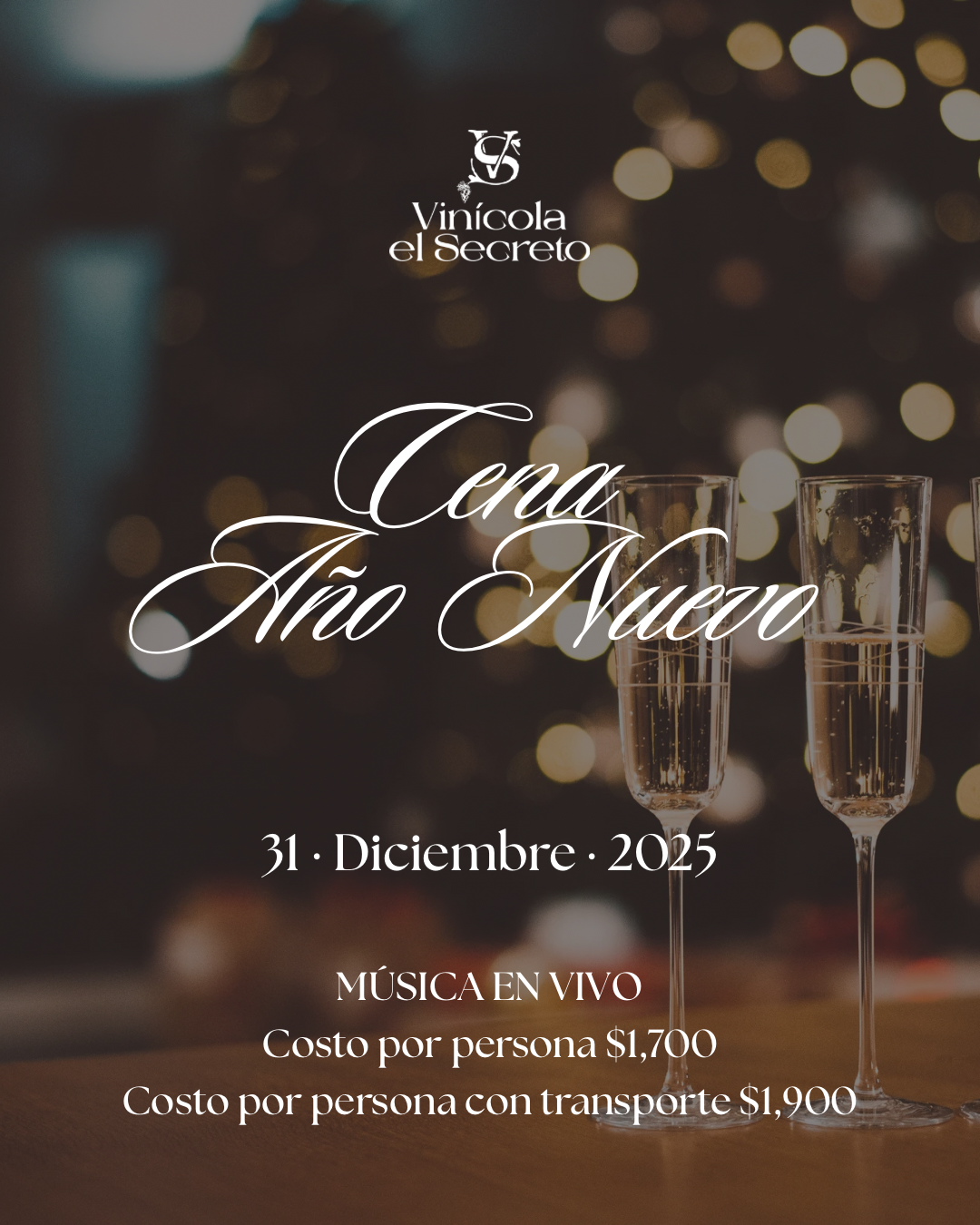 Cena año nuevo sin transporte